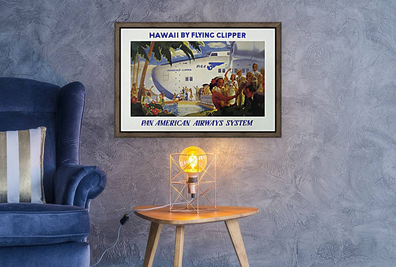 Hawaii by Flying Clipper Pan American Airways System by VINTAGE POSTER