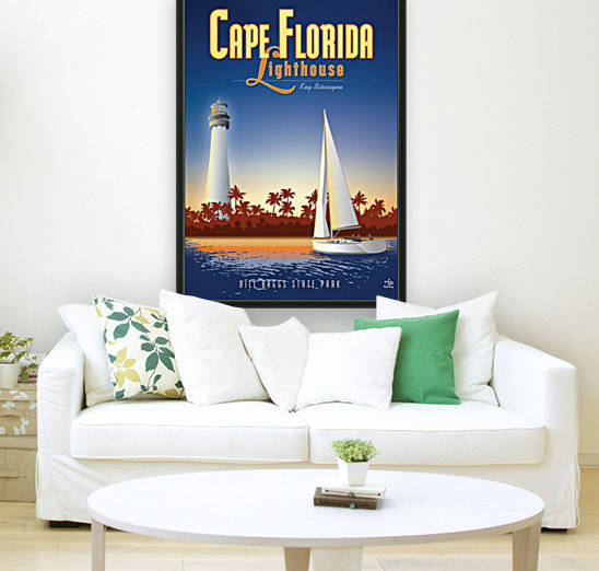 Cape Florida Lighthouse by VINTAGE POSTER