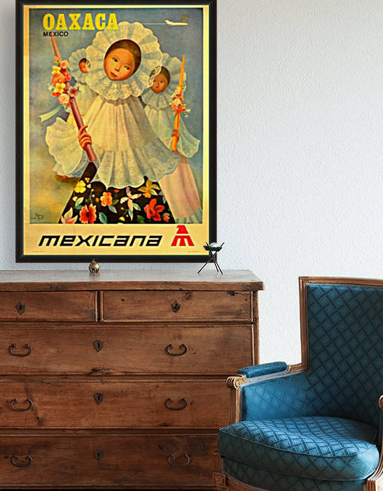 Oaxaca Mexico 1969 travel poster for Mexicana Airlines by VINTAGE POSTER