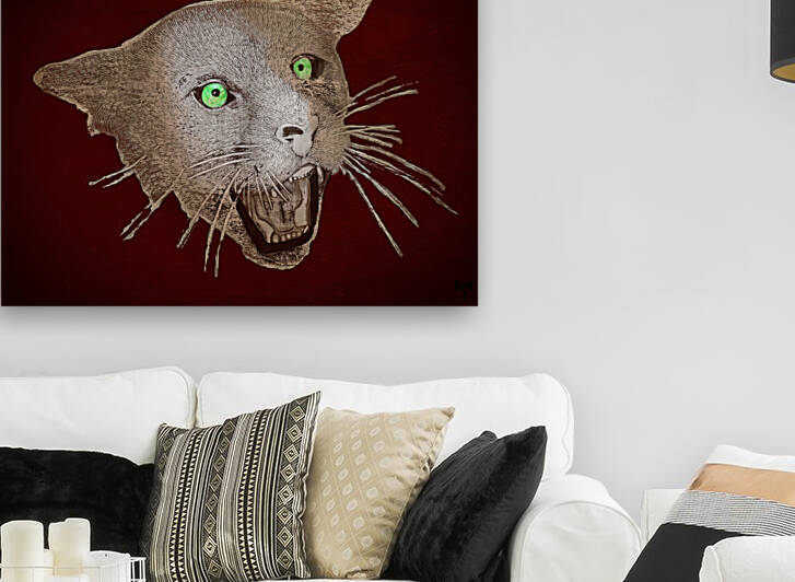 Vintage Washington State Cougar Art by Row One Brand