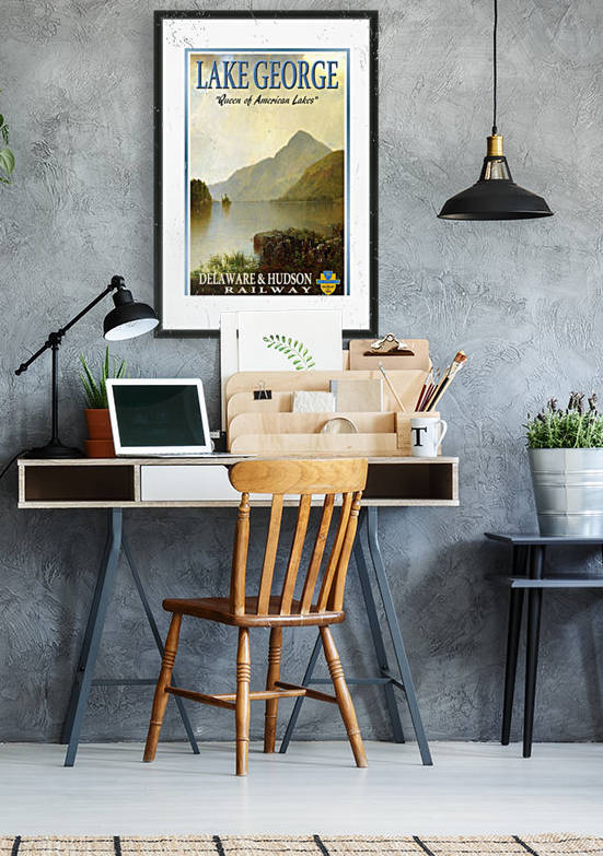 Lake George Delaware and Hudson Railway train travel poster by VINTAGE POSTER