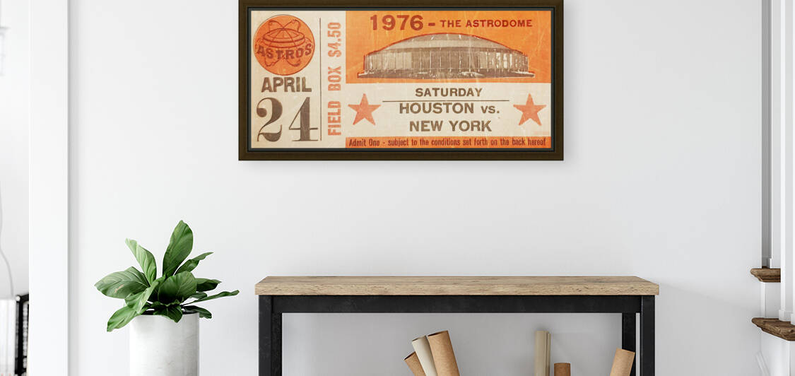 1976 New York Mets vs. Houston Astros Ticket Stub Art by Row One Brand