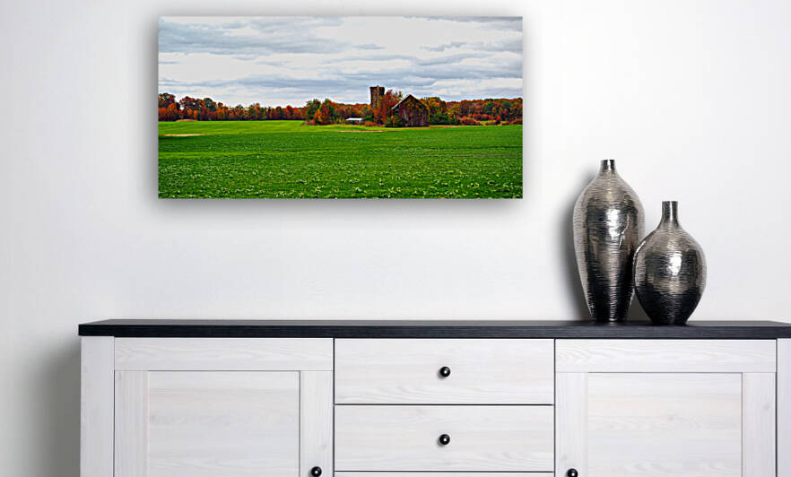 Farm and Fall Foliage Panorama by Bill Swartwout Photography