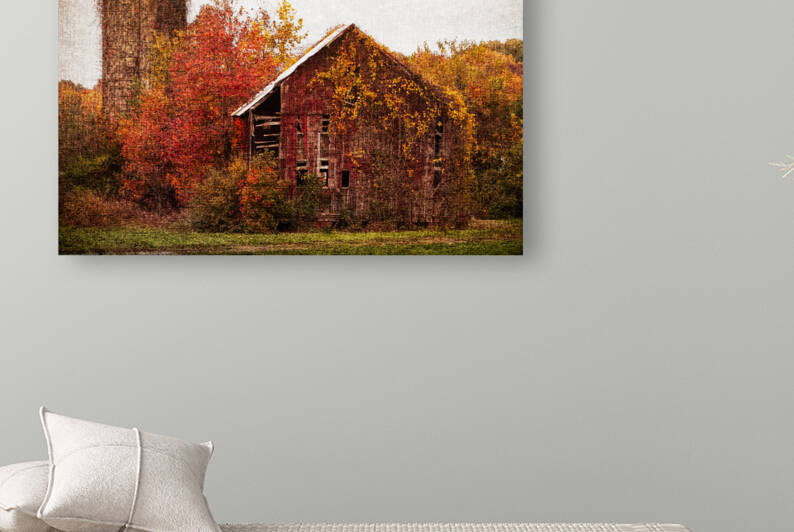 Decaying Red Barn on Canvas by Bill Swartwout Photography