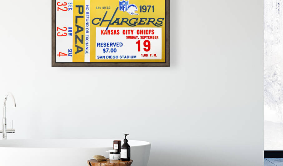 1971 San Diego Chargers Ticket Stub Poster by Row One Brand