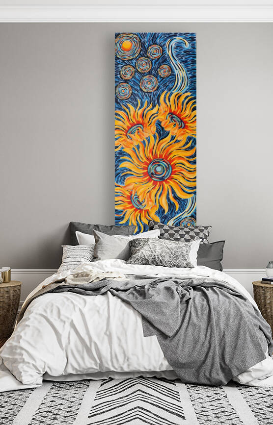 Starry Night Sunflowers by Megan Evans