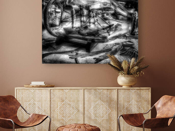 Ship in a Bottle  B&W by Light Through Glass