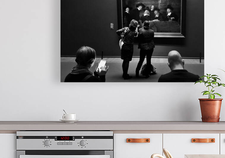 At the Museum B&W by Light Through Glass