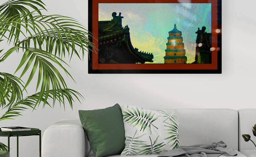 GIANT GOOSE PAGODA IN XIAN CHINA by LES MAYERS 