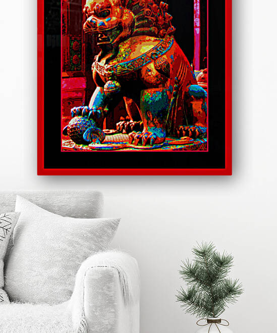 BACKUP A GUARD LION TO PROTECT EMPERORS IN THE FORBIDDEN CITY- BEIJING CHINA  by LES MAYERS 