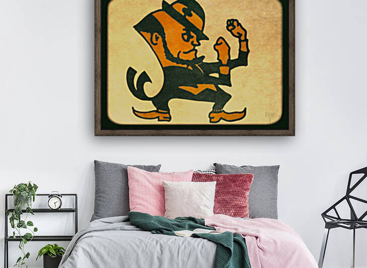 University of Notre Dame Leprechaun Mascot Viewfinder Slide Art by Row One Brand