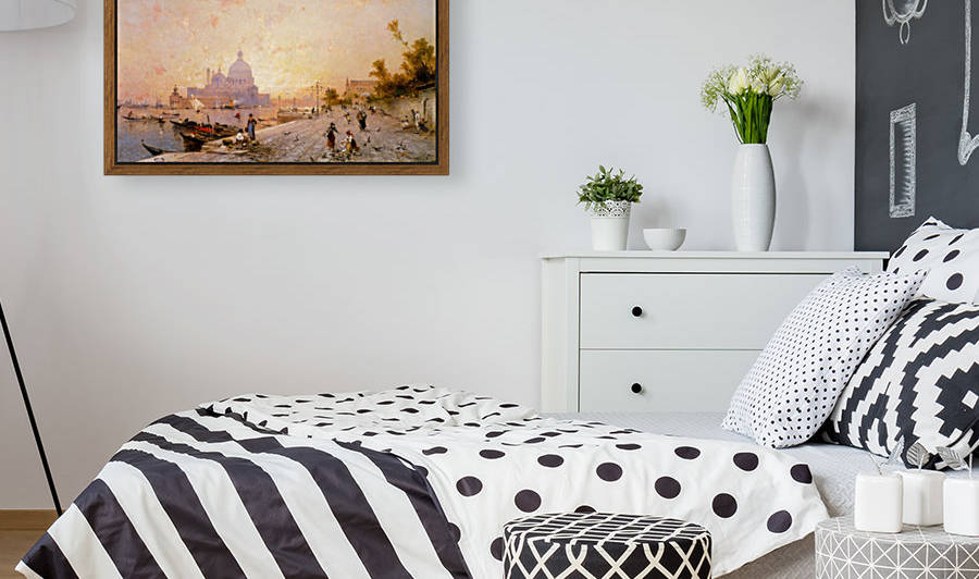 Landscape on a port by Franz Richard Unterberger