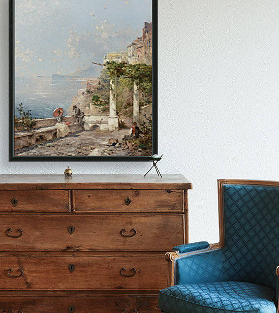 Two lovers by the sea by Franz Richard Unterberger