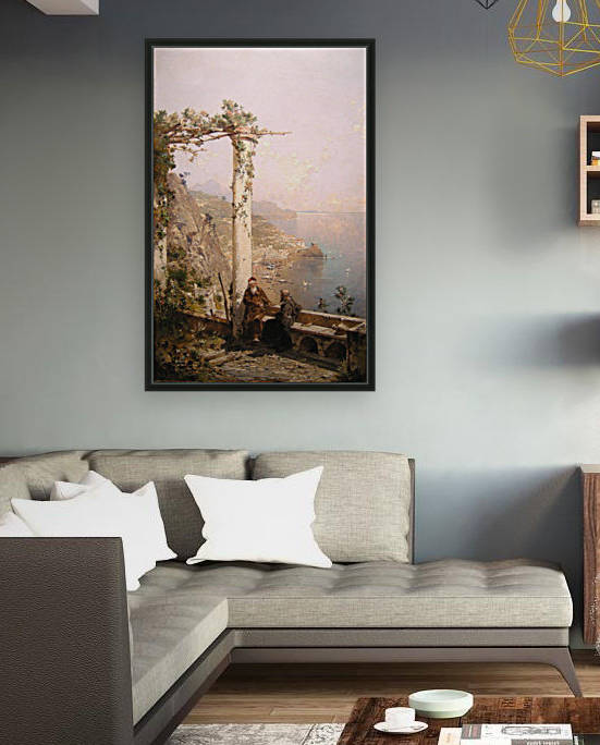 Two monks on the coast of Amalfi by Franz Richard Unterberger