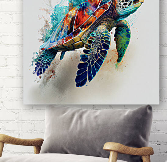 Turtle Painting Watercolor turtle by Goldfishwallart