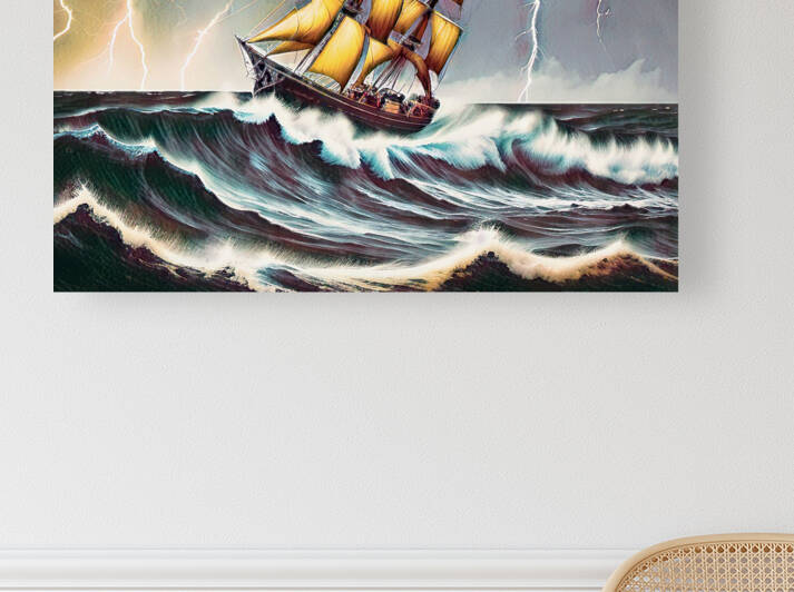 Sailing Ship in a Stormy Passage by Bill Swartwout Photography