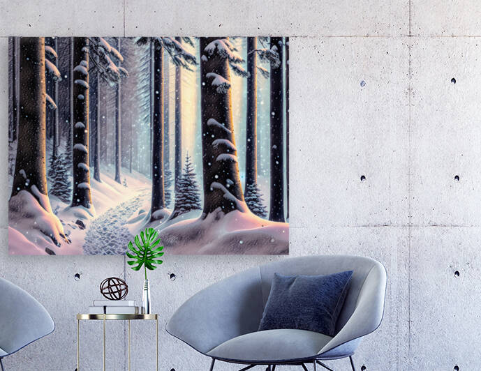 Snowy Forest Scene in Charcoal by Bill Swartwout Photography