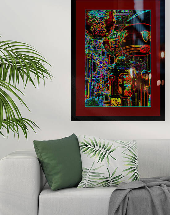 FESTIVE JAPANESE LANTERS ON A NARROW STREET IN KYOTO JAPAN by LES MAYERS 