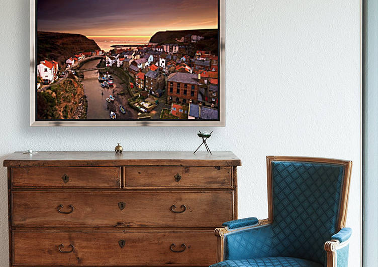 Cityscape At Sunset, Staithes, Yorkshire, England by PacificStock