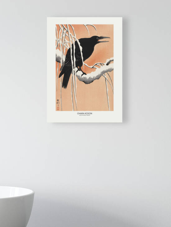 Crow On Snowy Branch by 1x