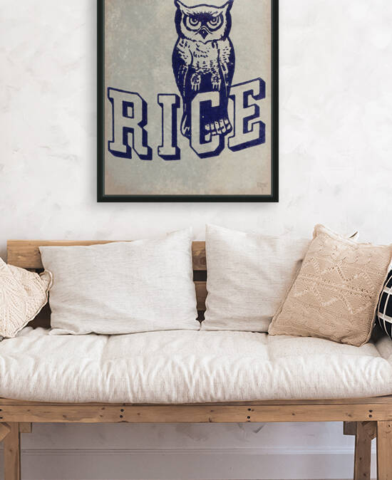 Vintage Rice Owl Mascot Art by Row One Brand