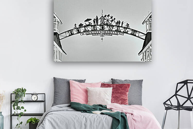 Ocean City Boardwalk Arch in Black and White by Bill Swartwout Photography