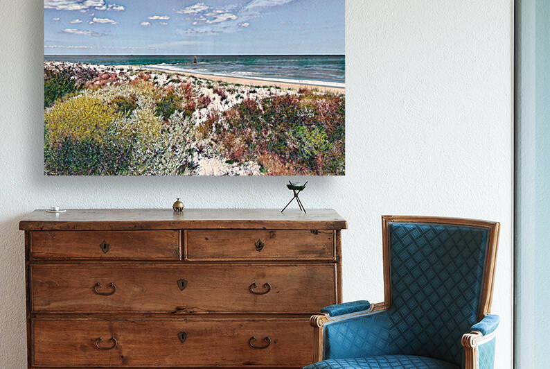 Indian River Inlet Dunes and Beach Watercolor by Bill Swartwout Photography