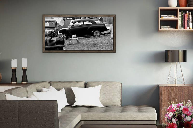 Black and White Vintage Cars by Cameron Young