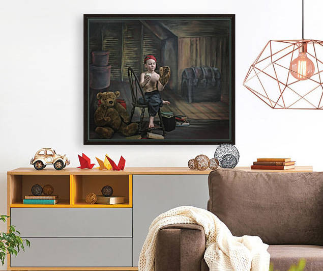 A Boy In The Attic With Old Relics; Victoria, British Columbia, Canada by PacificStock