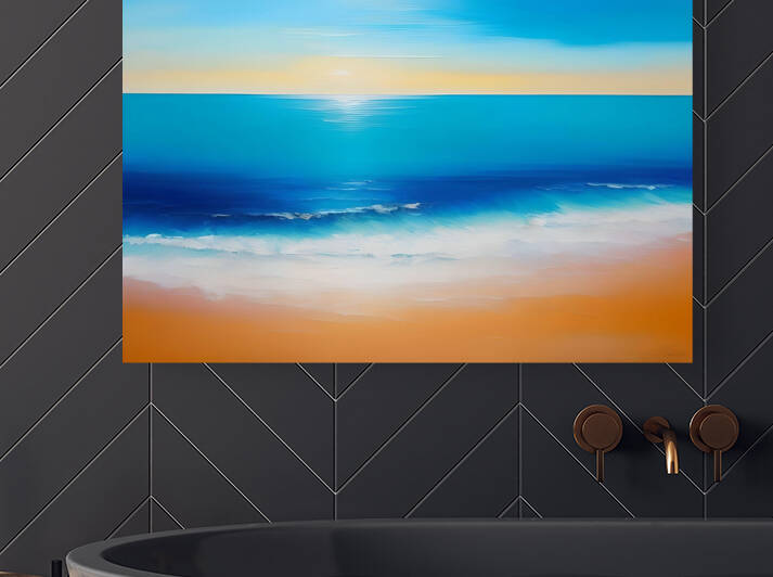 Beach Abstract Painting Blues by Bill Swartwout Photography