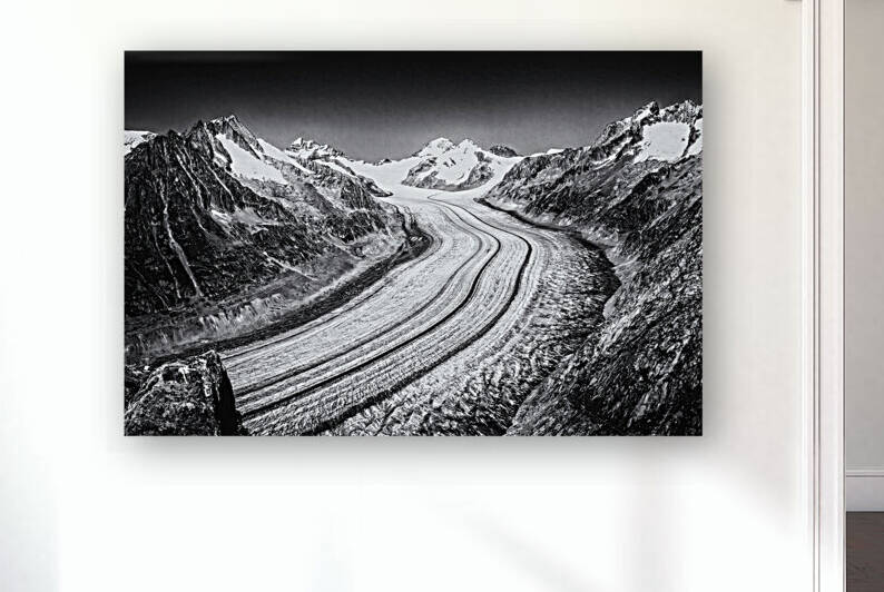 Aletsch Glacier View - N0708-129-BW-2 by JordiCarrio