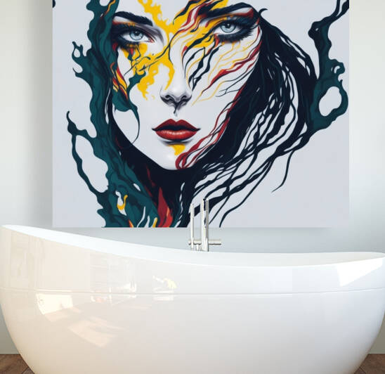 Abstract art design of a beautiful woman by Sanisense Concept