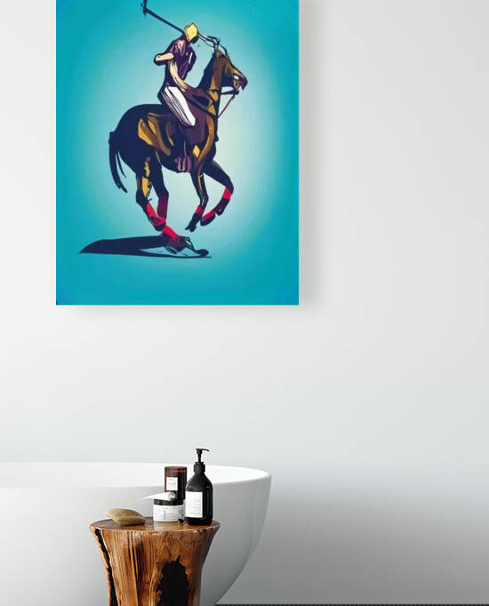 Modern Painting Polo Player by Aroness