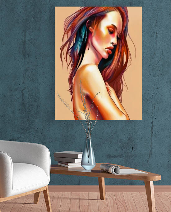 A modern woman painting on canvas and on wood by Aroness