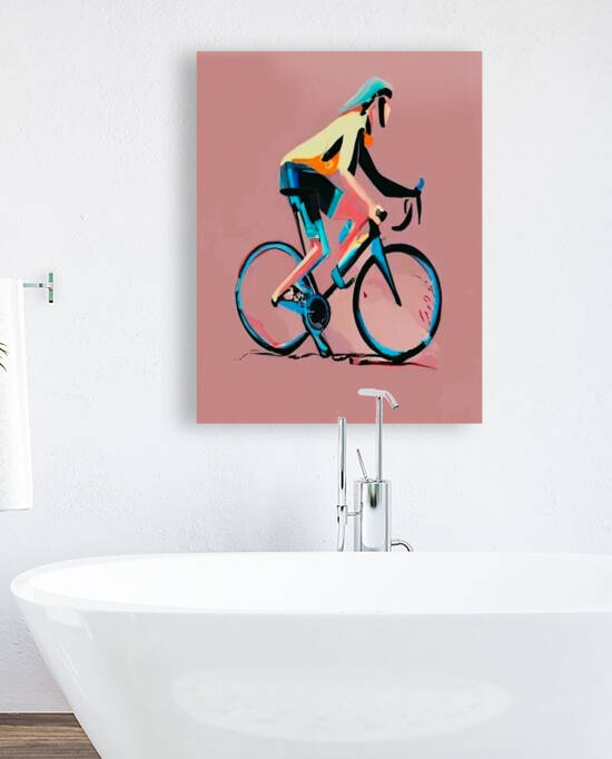 Sports picture of a Cyclist in the mountains by Aroness