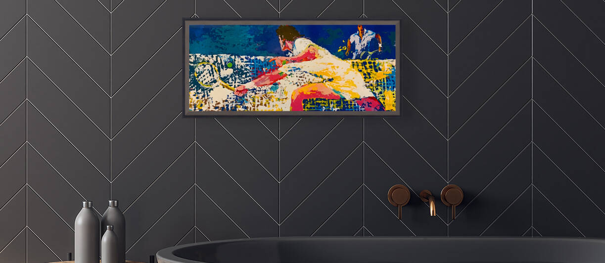 The Net Shot Tennis Art by LeRoy Neiman by Row One Brand