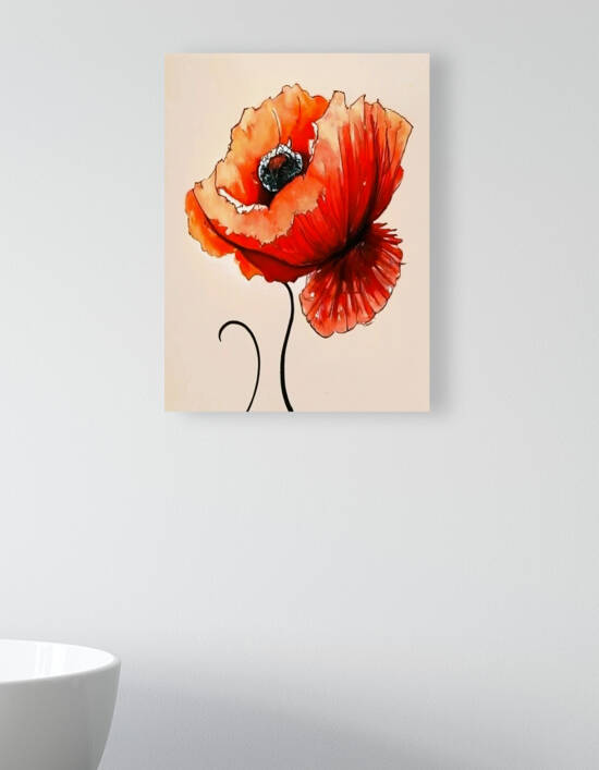 red poppy in the field by Aroness
