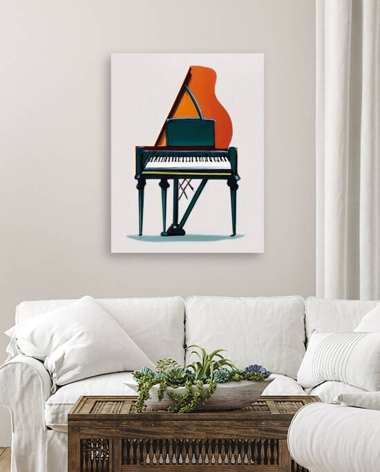 Modern piano on canvas wall art by Aroness