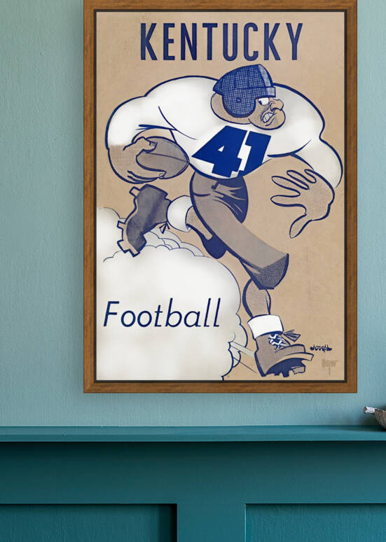 Vintage Kentucky Wildcats Football Art by Row One Brand