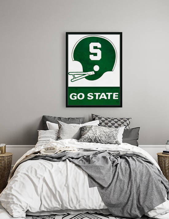 1970s Michigan State Spartans Football Helmet Art by Row One Brand
