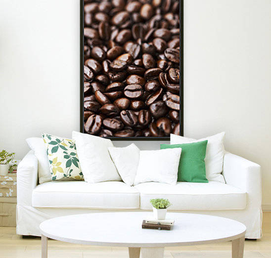 Medium dark roast Kona coffee beans close up; Holualoa, Big Island, Hawaii, United States of America by PacificStock