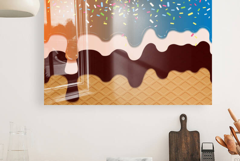 Brown Orange Creamy Waffle Art by rizu_designs