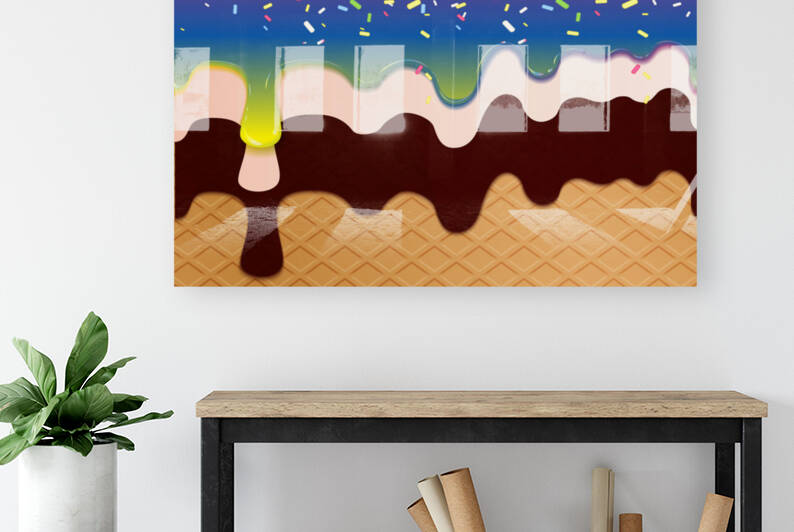 Lemon Blue Creamy Waffle Art by rizu_designs