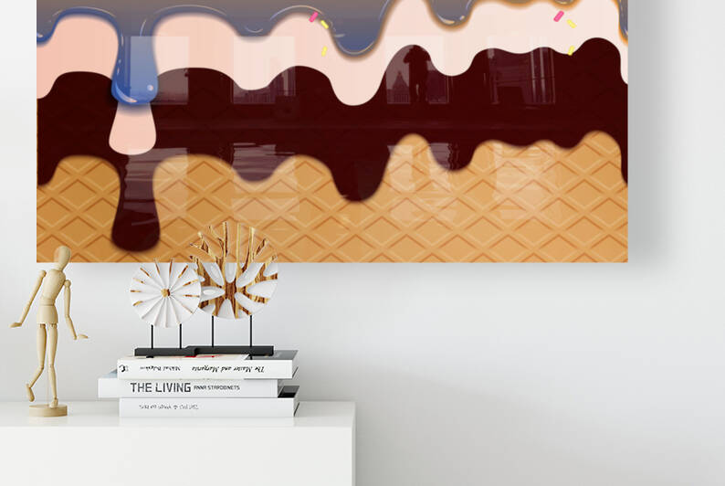 Yellow Blue Creamy Waffle Art by rizu_designs