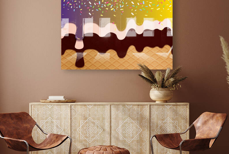 Yellow Purple Creamy Waffle Art by rizu_designs