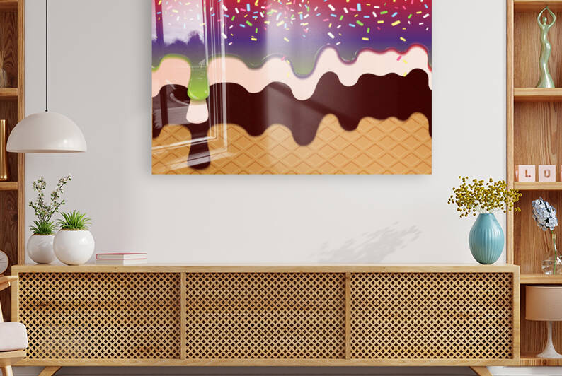 Red Purple Creamy Waffle Art by rizu_designs