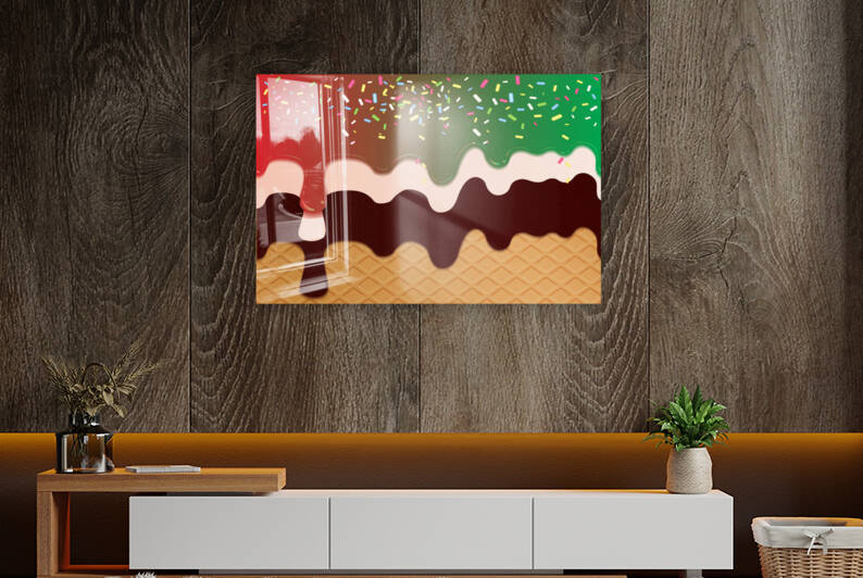 Red Greeny Creamy Waffle Art by rizu_designs