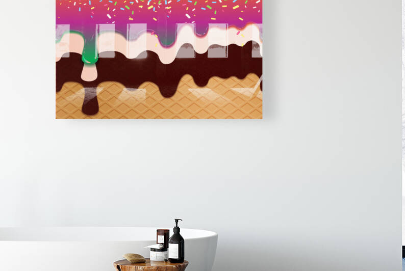 Violet Green Creamy Waffle Art by rizu_designs