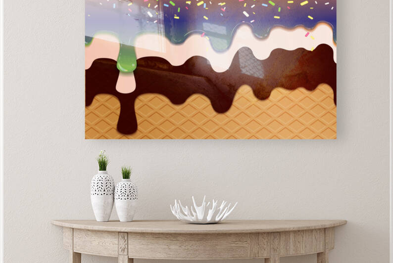 Violet Green Creamy Waffle Art by rizu_designs