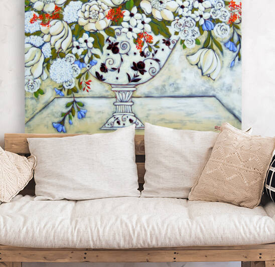 White Tulips and Peonies by Karen Rieger